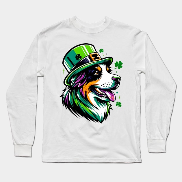 Estrela Mountain Dog Celebrates Saint Patrick's Day Long Sleeve T-Shirt by ArtRUs